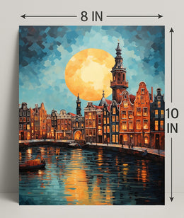 Moonlit Canals Poster