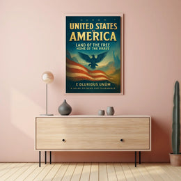Patriotic Themes Vintage Nostalgic Eagle Poster