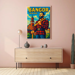 Bangor, Maine Lumberjack Spirit Poster