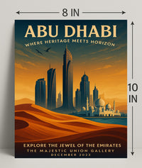 Abu Dhabi Skyline Heritage Cityscape Travel Poster