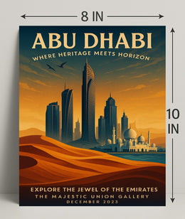 Abu Dhabi Skyline Heritage Cityscape Travel Poster