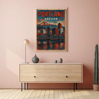 Portland Cityscape Minimalist Urban Photography Poster