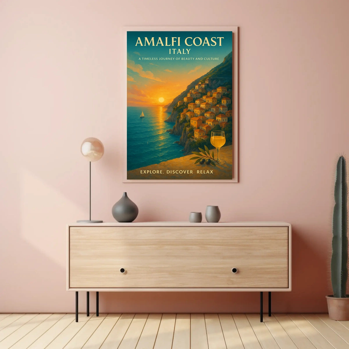 Amalfi Coast Sunset Beauty Culture Poster