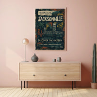 Welcome to Jacksonville Urban Cityscape Poster PosterGoat
