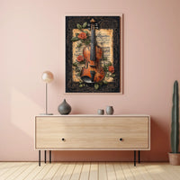 Classical Violin Sheet Music Cultural Poster