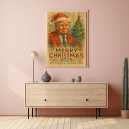 Christmas Cheer with Stylish Santa in Festive Poster