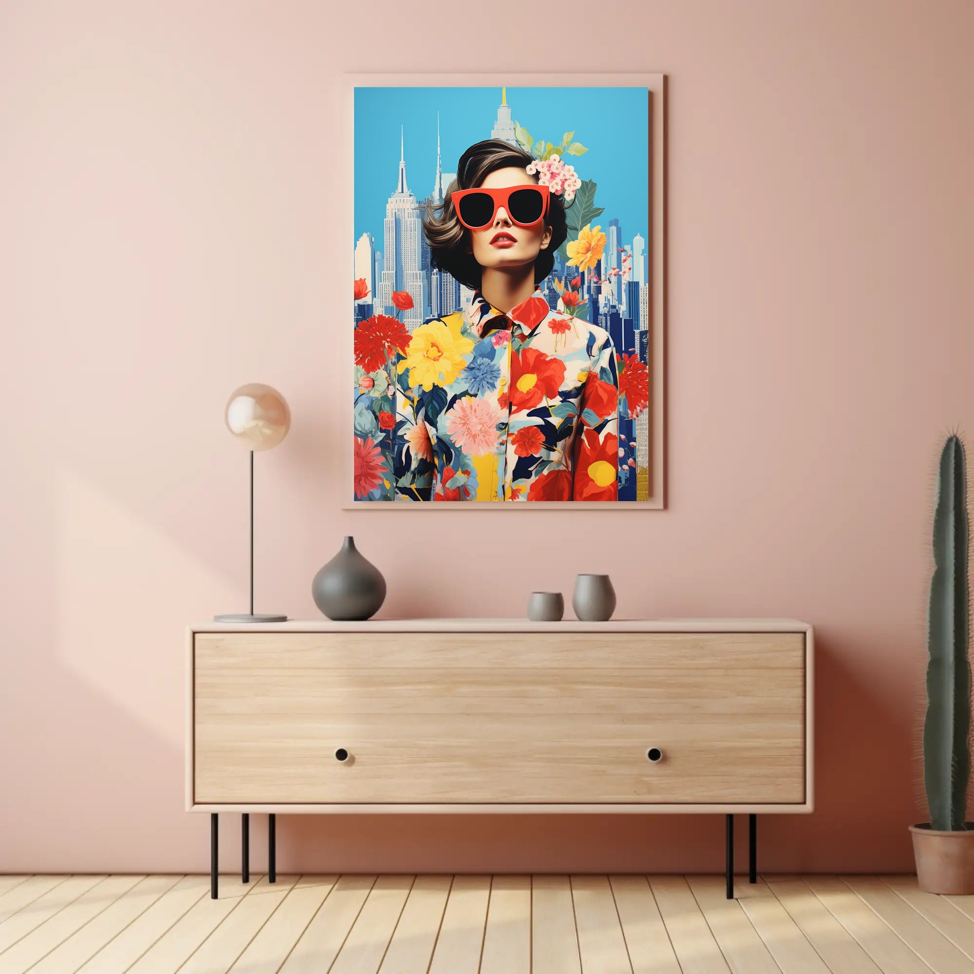 Floral Fusion In The City Poster