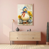 Chubby Goose With Star Spangled Blue Bonnet Poster