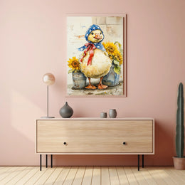 Chubby Goose With Star Spangled Blue Bonnet Poster