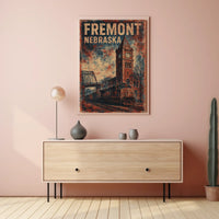 Fremont Nebraska Scenic Vintage Souvenir Poster