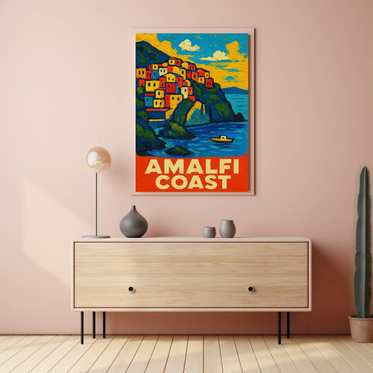 Amalfi Coast Poster Wall Art 18x24 Coastal Decor Print