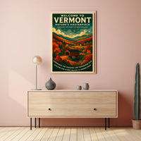Vermont Scenic Poster Wall Art Print Vintage Travel