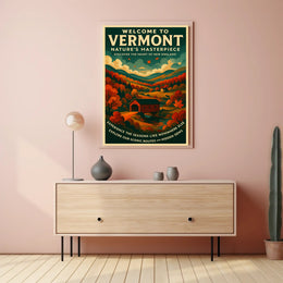 Vermont Scenic Poster Wall Art Print Vintage Travel