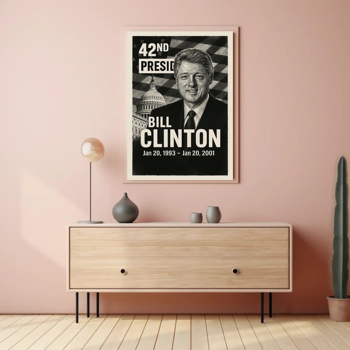 Bill Clinton 42nd President of the United States Digital Montaje Poster