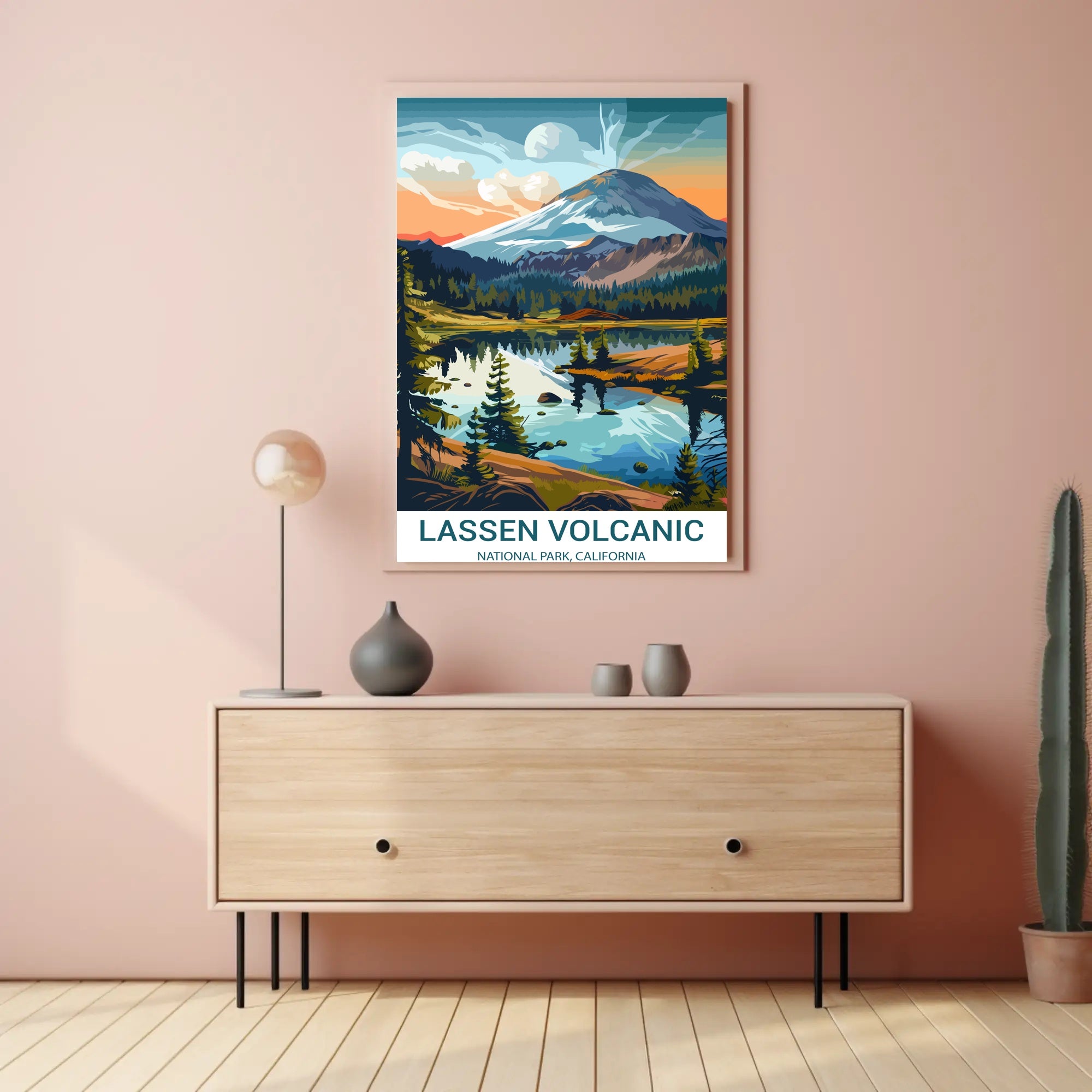 Lassen Volcanic National Park Vintage Travel Poster