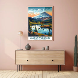 Lassen Volcanic National Park Vintage Travel Poster