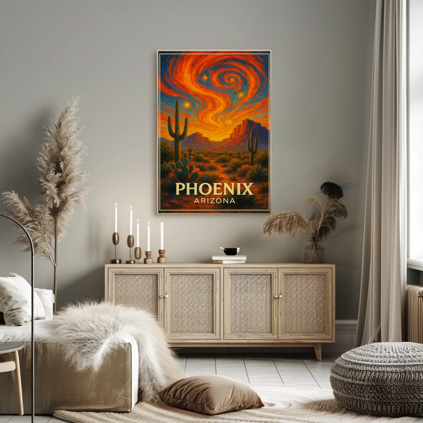 Phoenix Arizona Starry Desert Sky Travel Poster