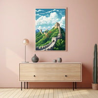 Great Wall of China Artistic Travel Poster