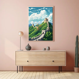 Great Wall of China Artistic Travel Poster