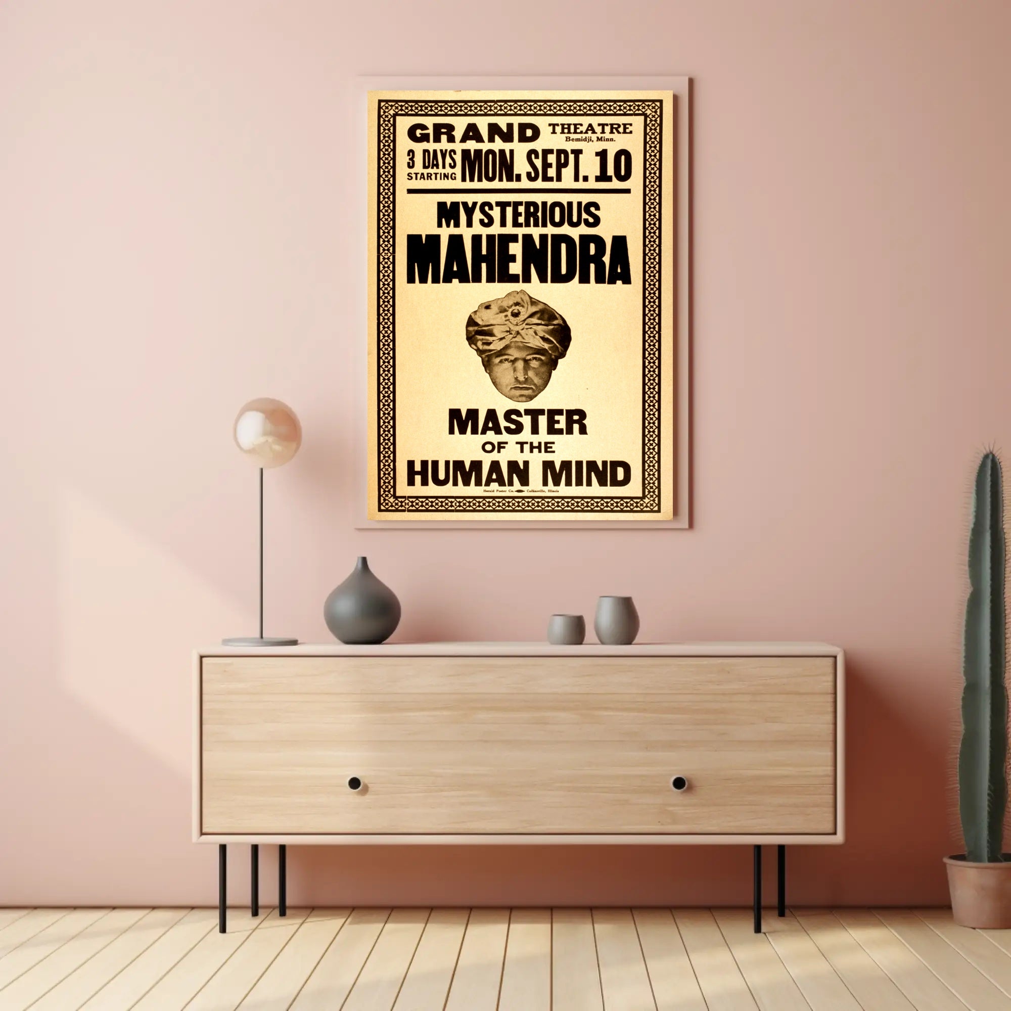 Mysterious Mahendra Vintage Performance Cultural or Heritage Poster
