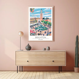 Vibrant Brighton Scene Poster PosterGoat