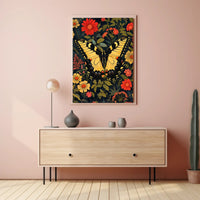 Butterfly and Floral Symphony Art Poster