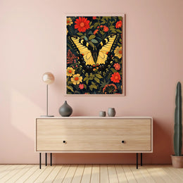 Butterfly and Floral Symphony Art Poster