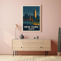 New York City Poster Modern Travel Iconic Bold Wall Art