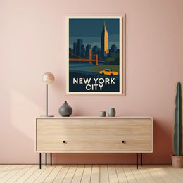 New York City Poster Modern Travel Iconic Bold Wall Art