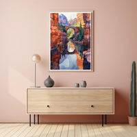 Serene Canyon Reflection Poster PosterGoat
