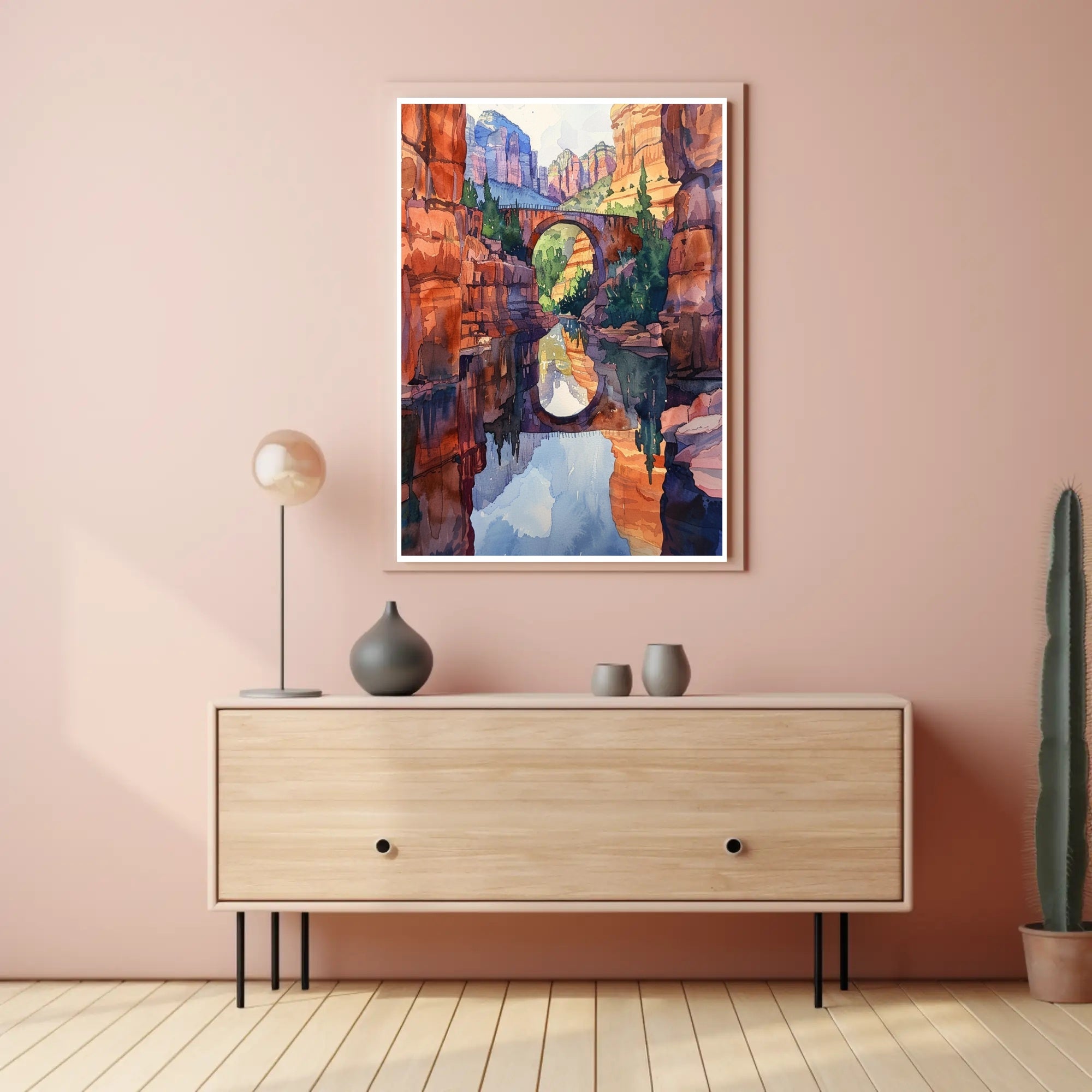 Serene Canyon Reflection Poster PosterGoat