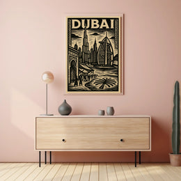 Discover Dubai Poster For Travel Lovers Iconic Skyline