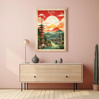 Kyoto Serenity Vintage Travel Poster
