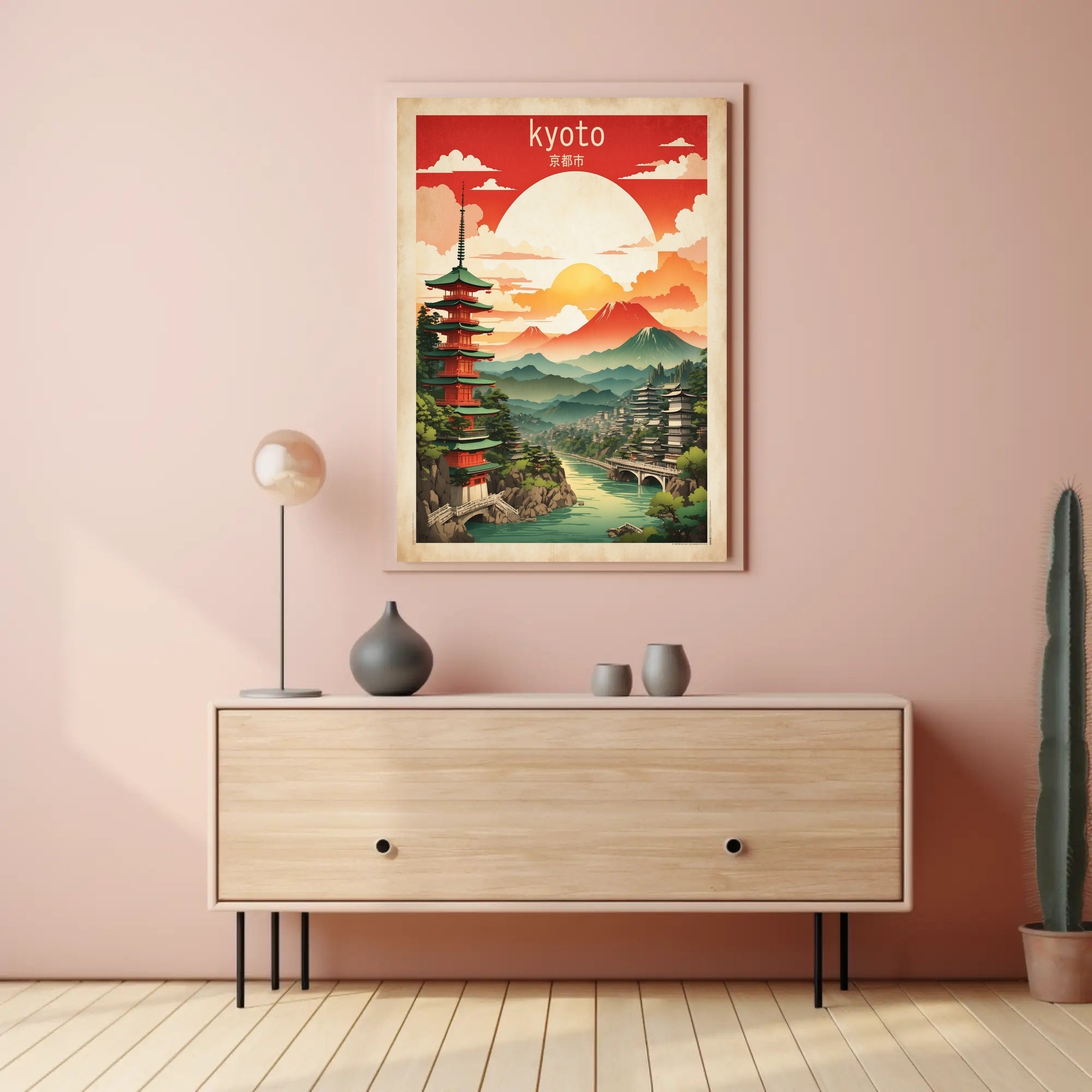 Kyoto Serenity Vintage Travel Poster