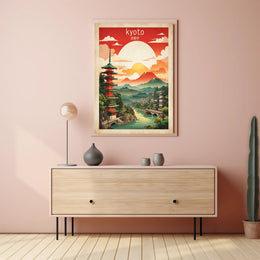 Kyoto Serenity Vintage Travel Poster