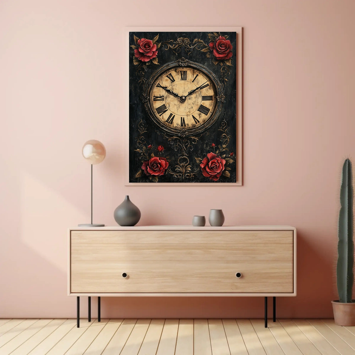 Ornate Vintage Clock Art Print - Cultural Heritage Poster