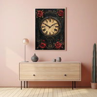 Ornate Vintage Clock Art Print - Cultural Heritage Poster
