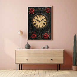 Ornate Vintage Clock Art Print - Cultural Heritage Poster