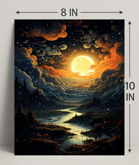 Enchanted Moonlit Landscape Poster