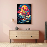Fantasy Adventure Hot Air Balloon Art Poster