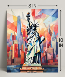 Statue Of Liberty Geometric Splendor Poster