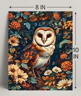 Enchanted Owl In Bloom William Morris Art Poster