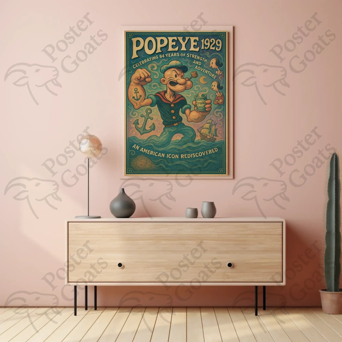 Popeye 94th Anniversary Vintage Pop Culture Poster