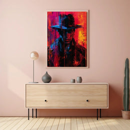 Mysterious Figure in Vivid Colors Poster PosterGoat
