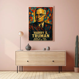 Harry S. Truman 33rd President of the United States Glitch Hop Art Poster