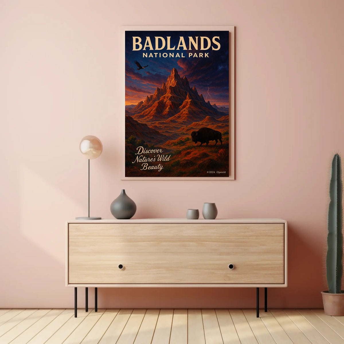 Badlands National Park Vintage Wilderness Poster Art