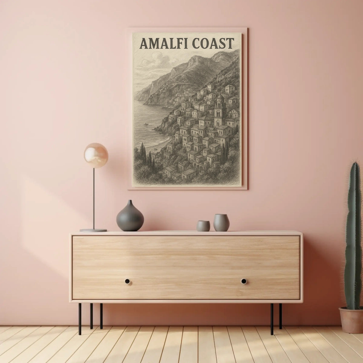 Amalfi Coast Poster Wall Art Print Travel Decor Room