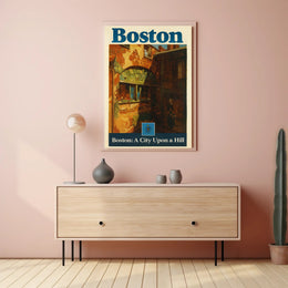 Boston City Upon a Hill Urban Cityscape Poster