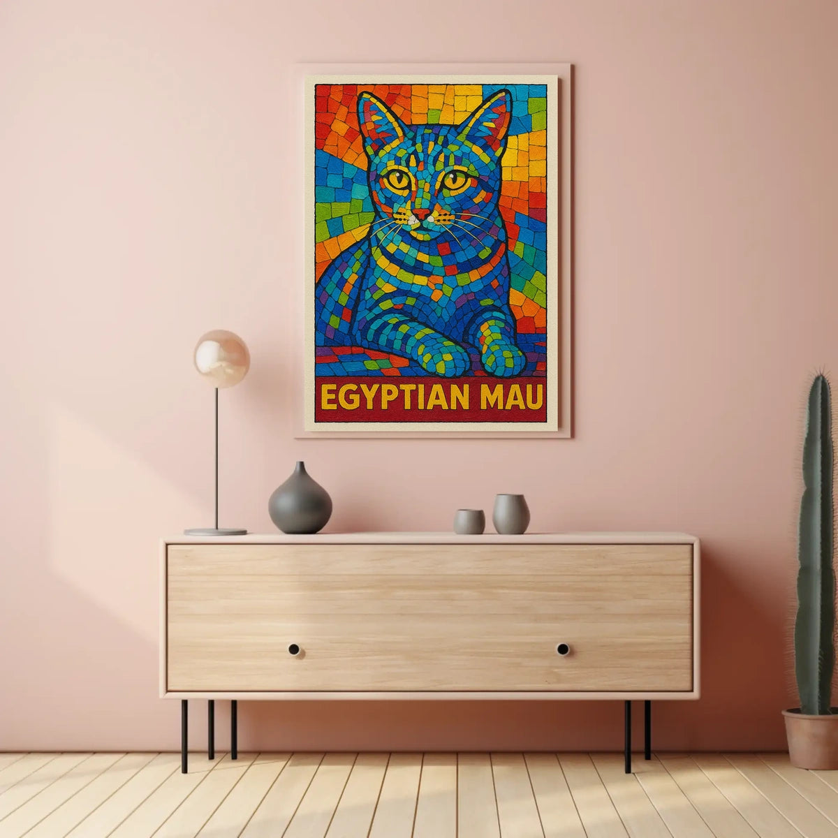 Egyptian Mau Mosaic Art Poster