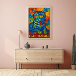 Egyptian Mau Mosaic Art Poster